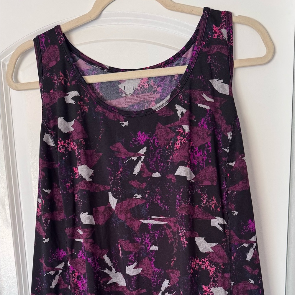 Livi Active Black and Purple Tank Top